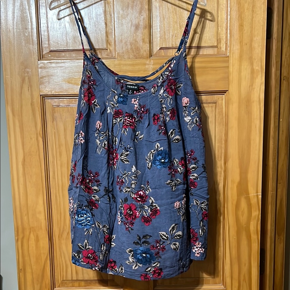 Torrid Red and Pink Flutter Sleeve Camisole